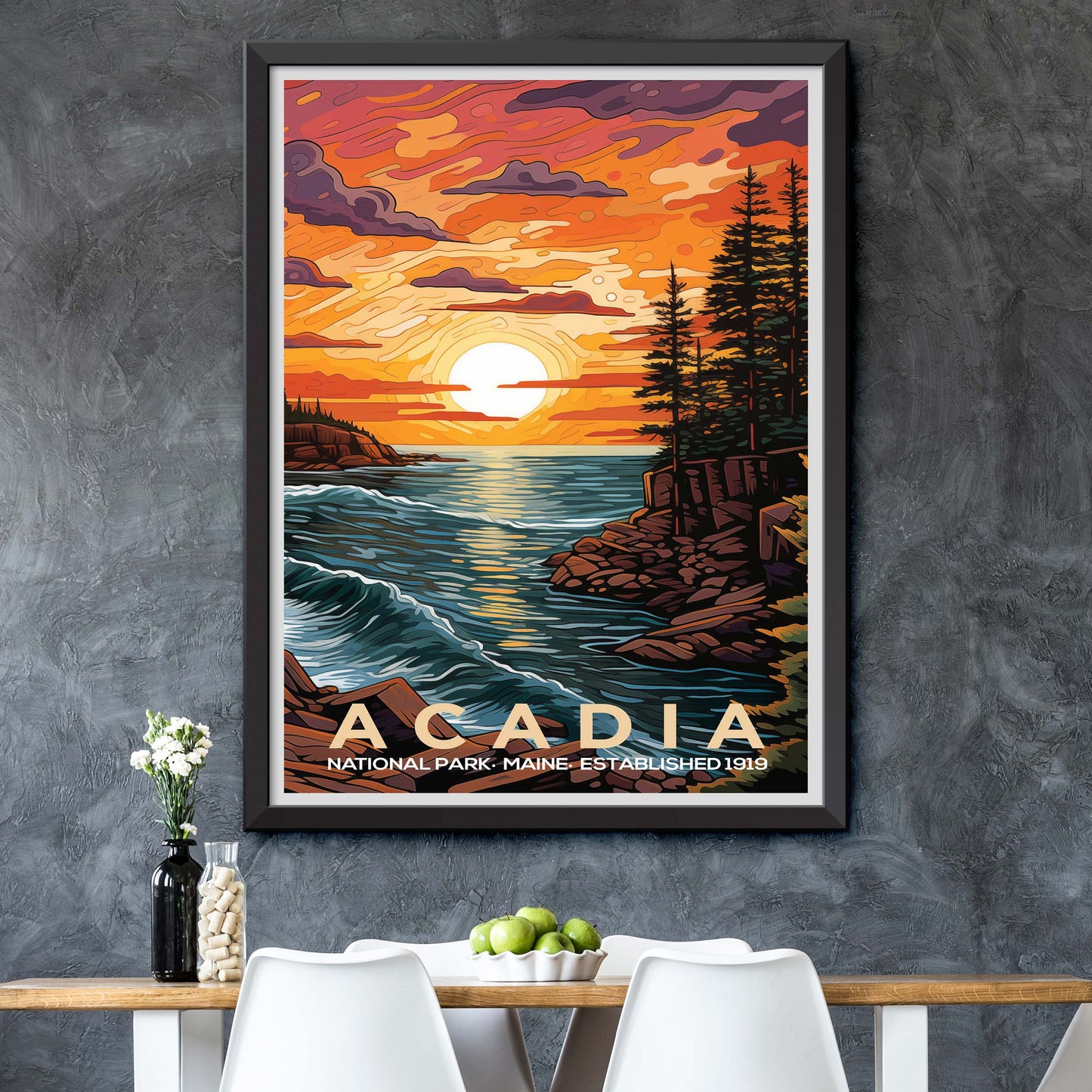 Acadia National Park Poster Print Art Print Travel Print | Home Décor Poster Gift