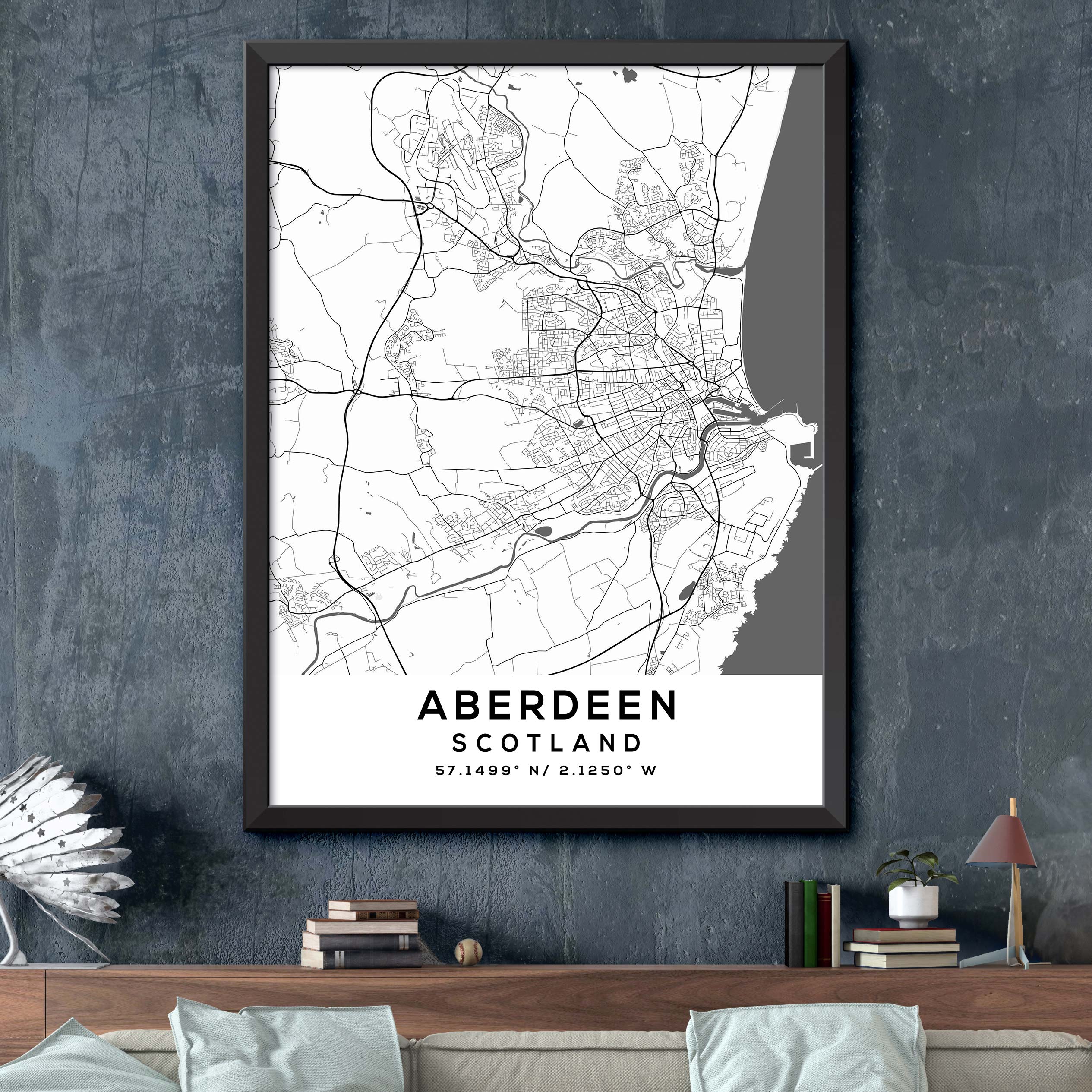 Aberdeen Scotland Map Print Dormfuly Aberdeen scotland map print dormfuly