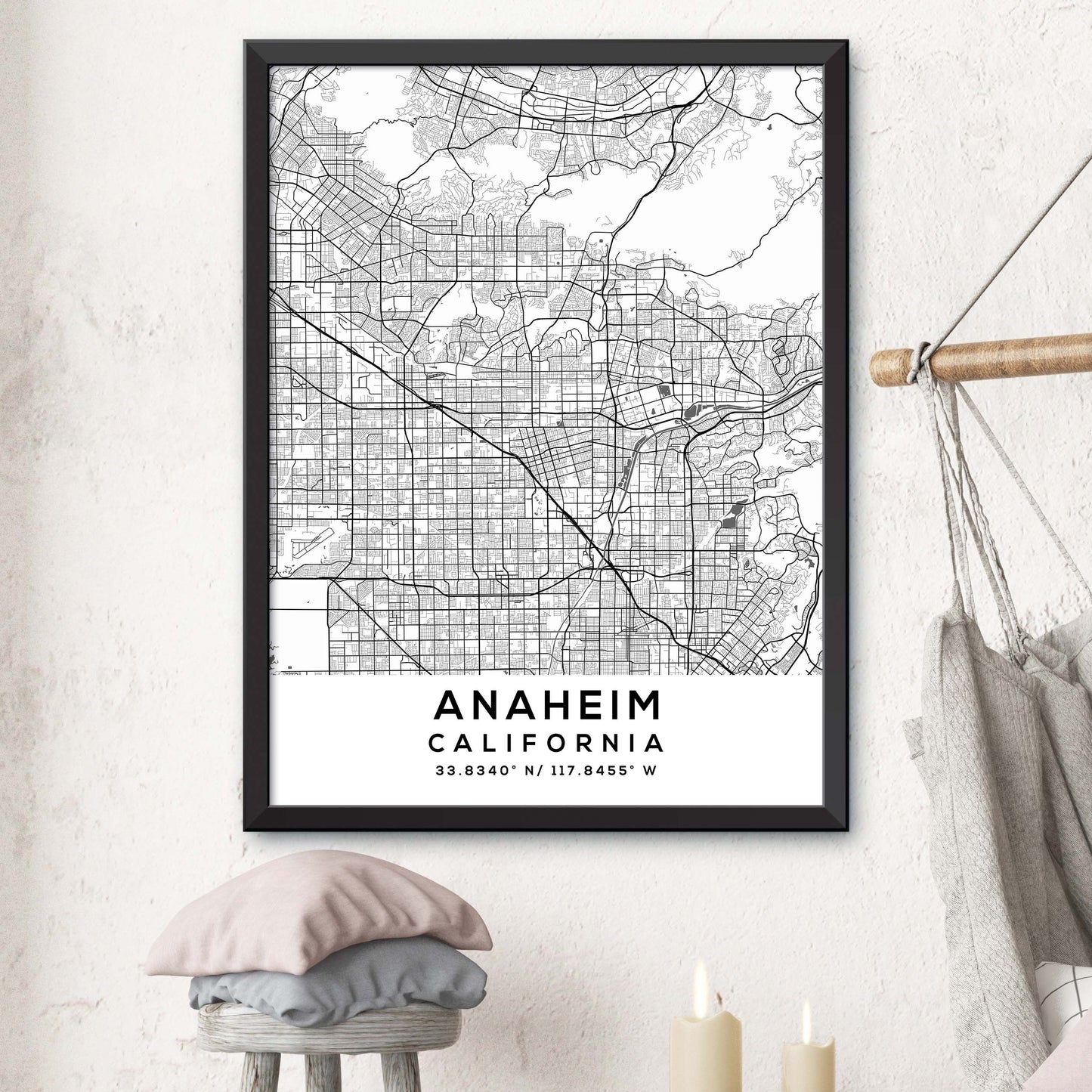 Anaheim,California Map Print
