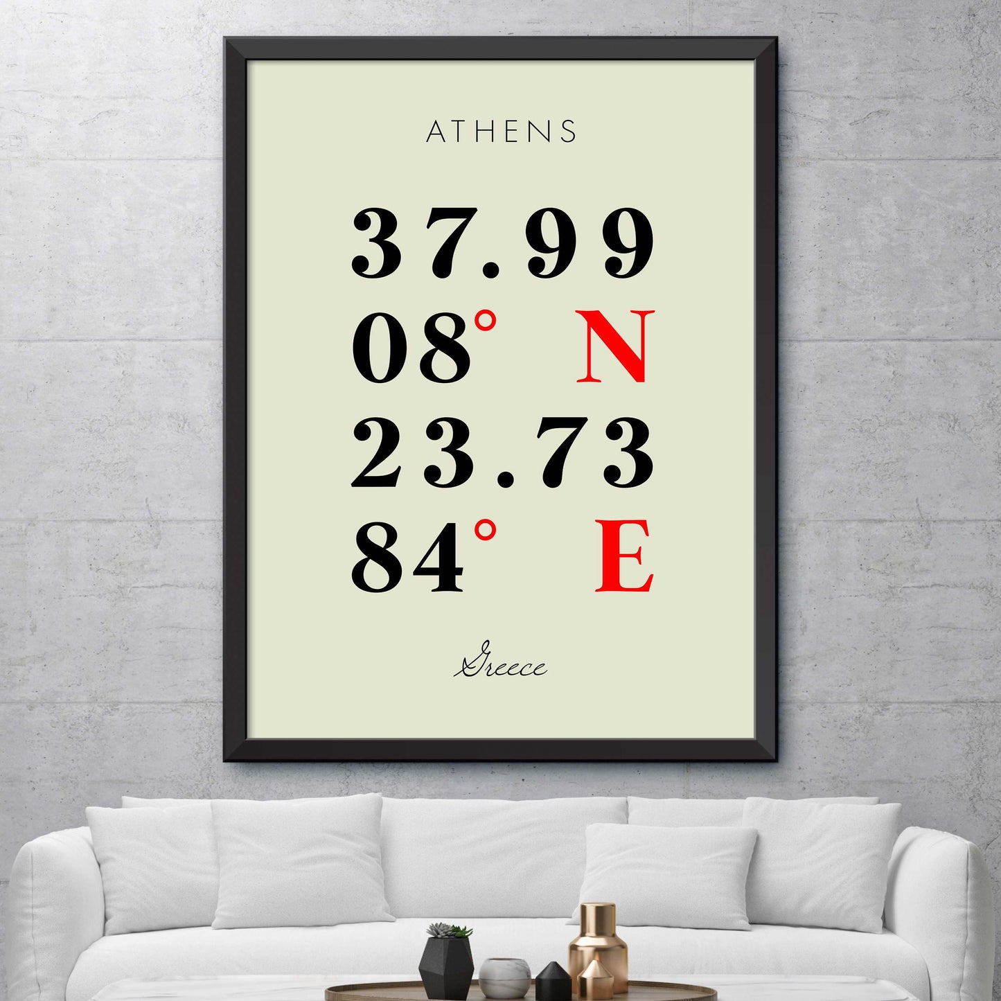 Athens, Greece Coordinate Map