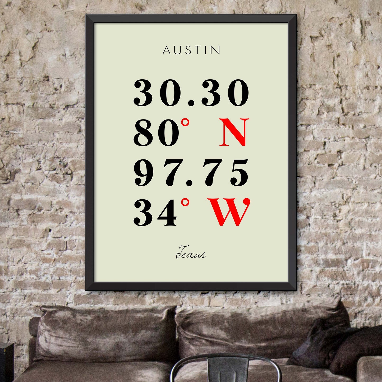 Austin, Texas Coordinate Map