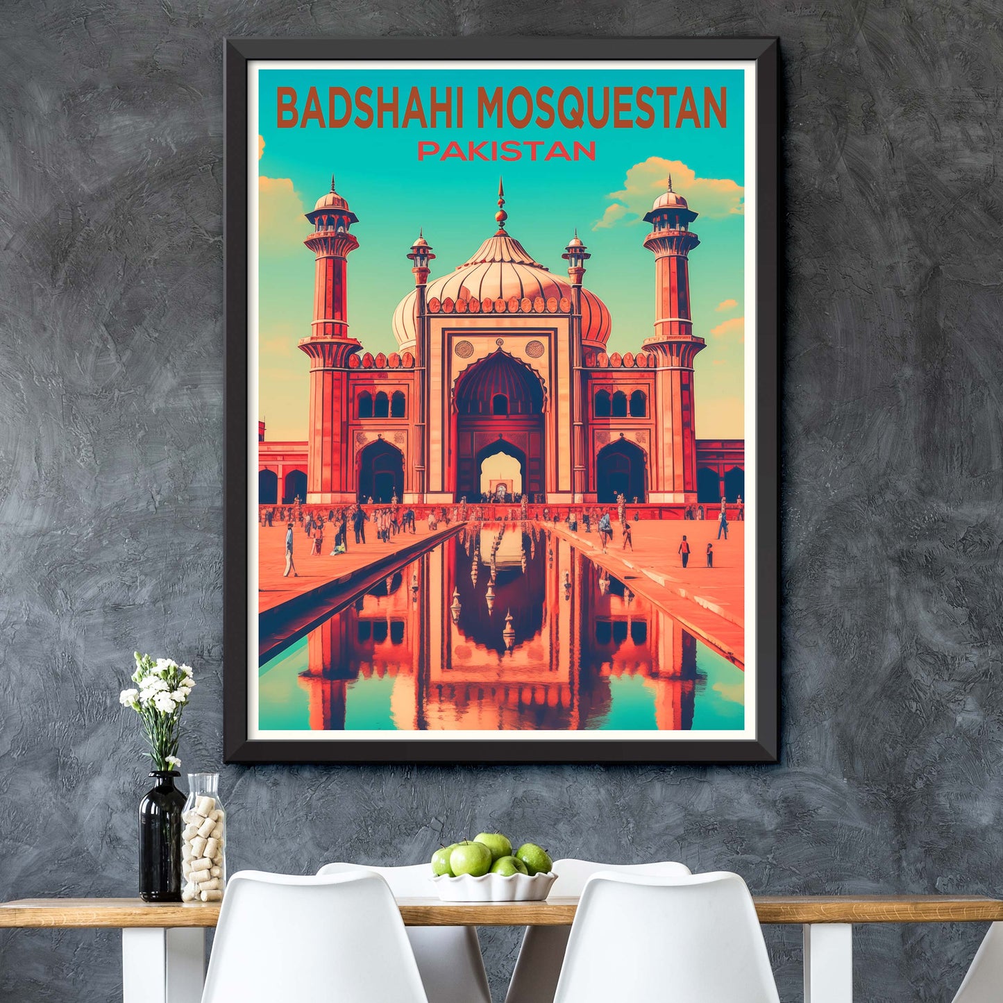 Badshahi Mosque Pakistan Digital Print Travel Poster