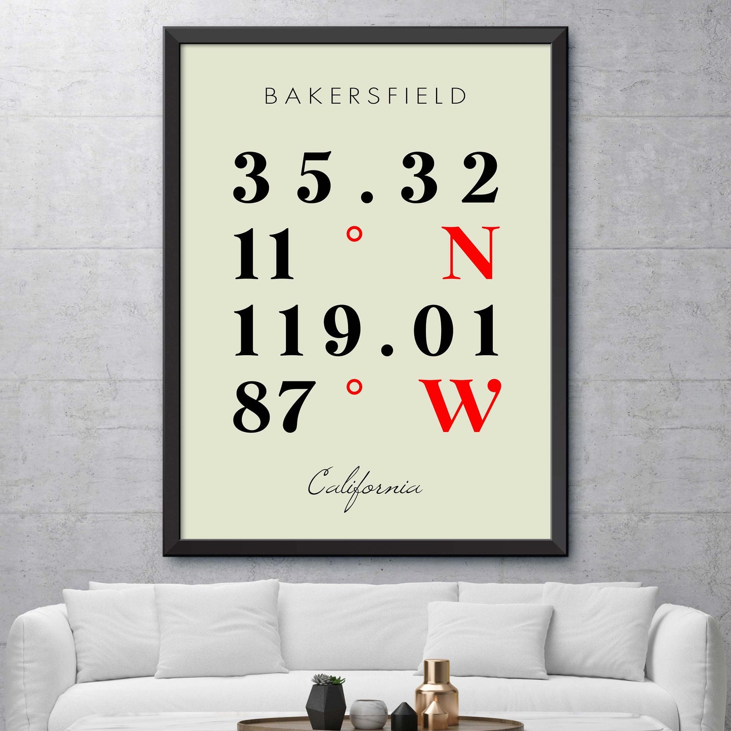 Bakersfield Coordinate Map