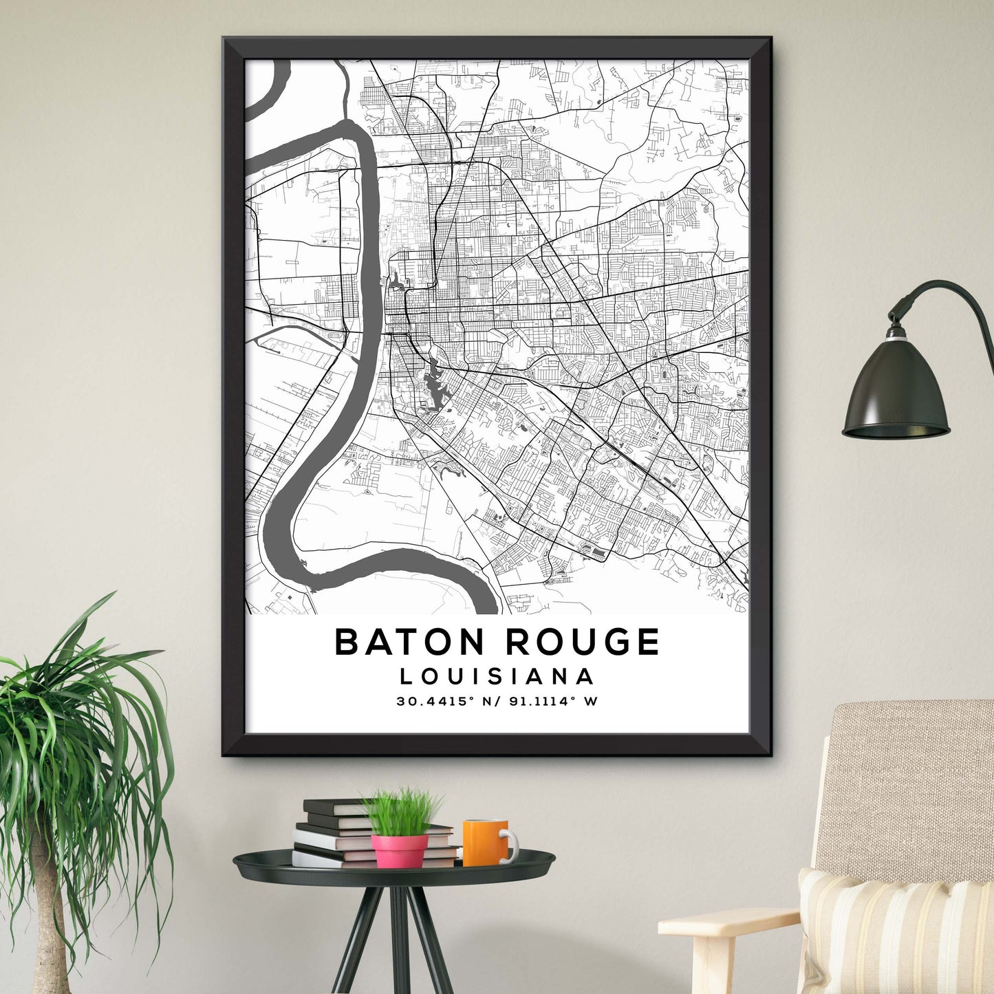 Baton-Rouge, Louisiana Map Print