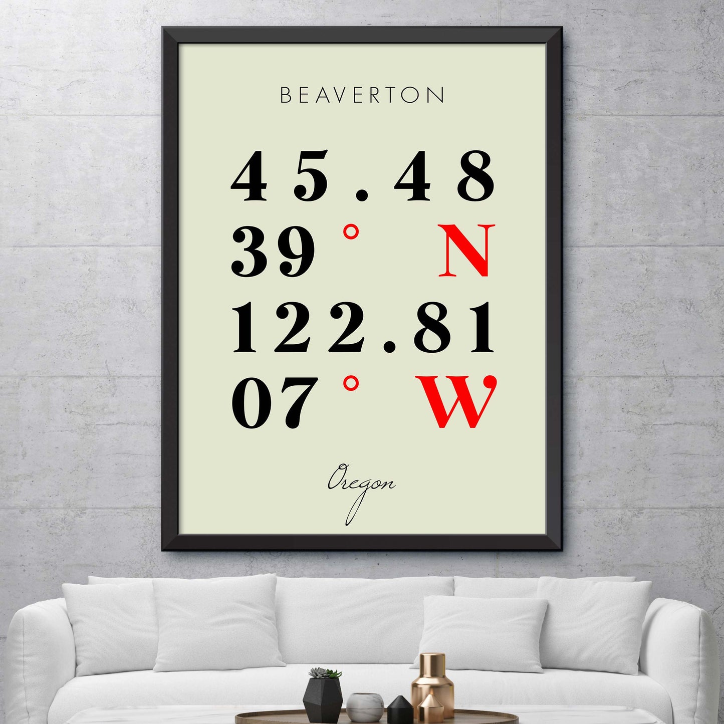 Beaverton Coordinate Map