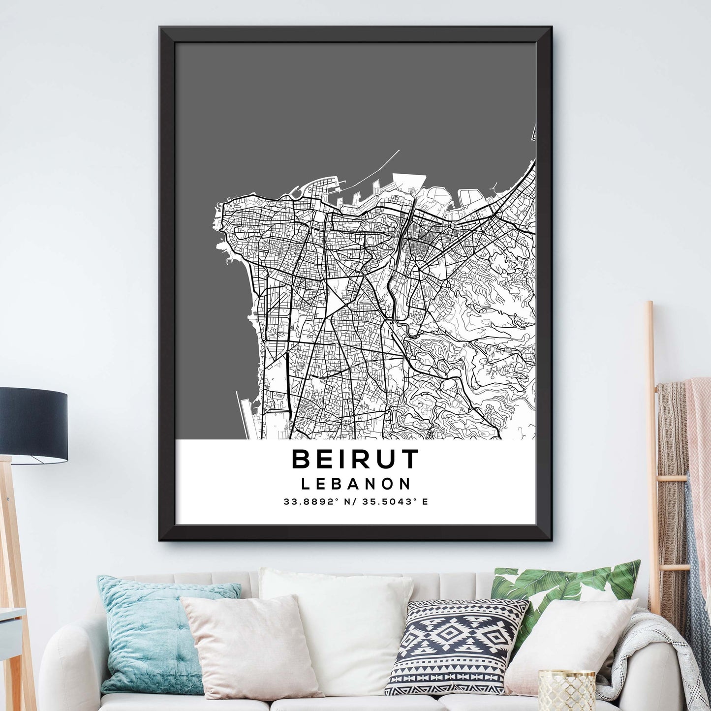 Beirut,Lebanon Map Print