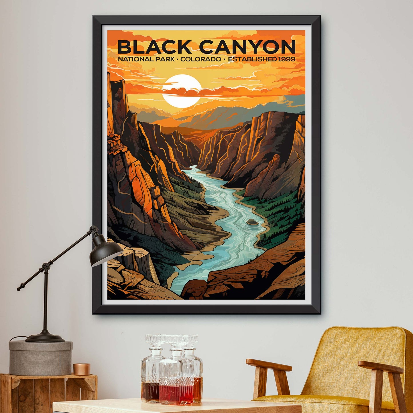 Black Canyon of the Gunnison Travel Poster, Colorado Wall Art