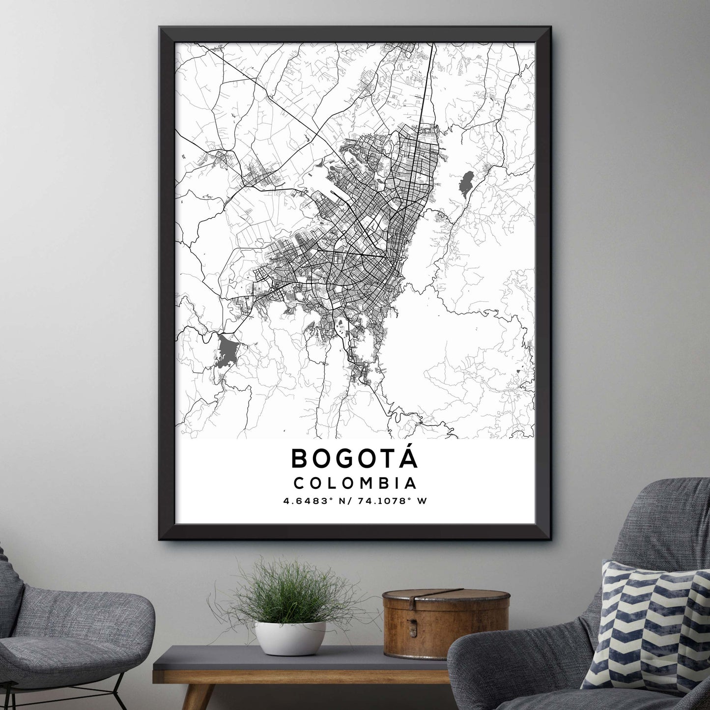 Bogotá,Colombia Map Print