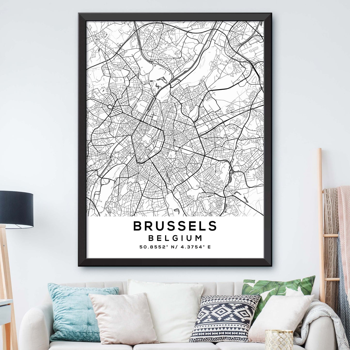 Brussels, Belgium Map Print