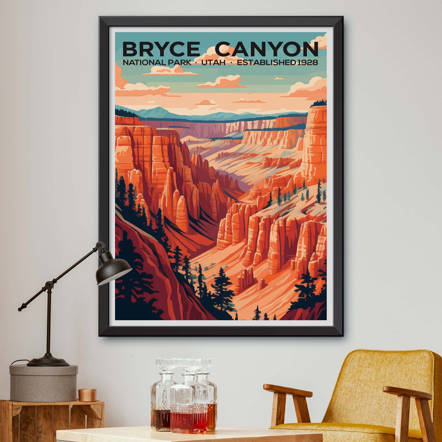 Bryce Canyon National Park Utah Vintage Style Travel Poster