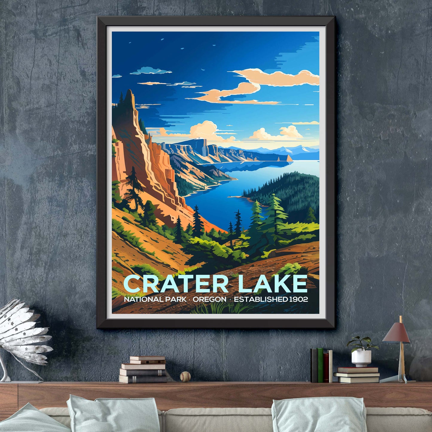 Crater Lake National Park, Oregon Travel Poster Print