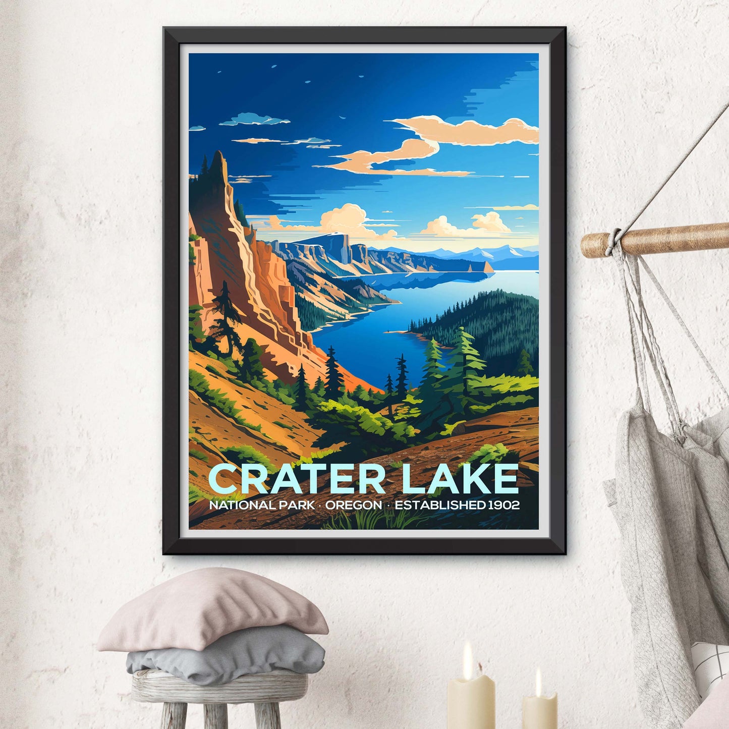 Crater Lake National Park, Oregon Travel Poster Print