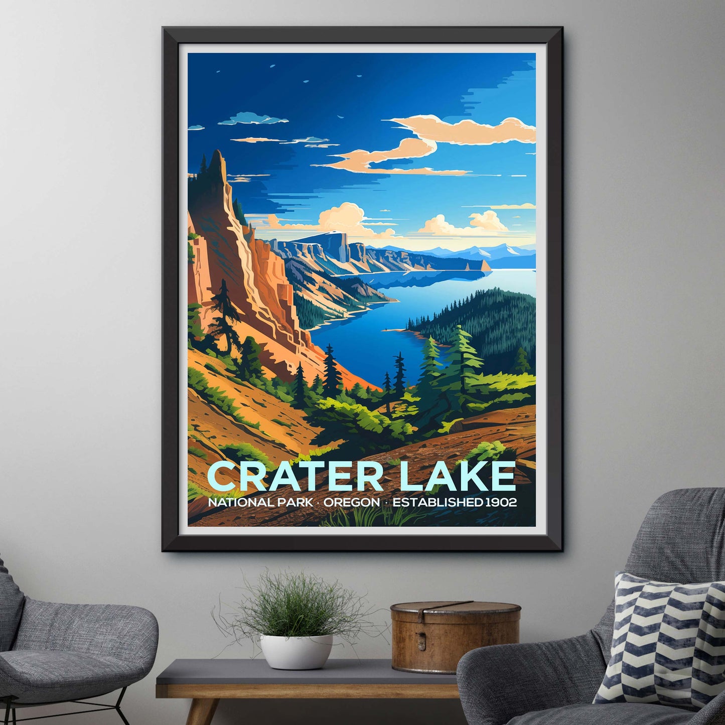 Crater Lake National Park, Oregon Travel Poster Print