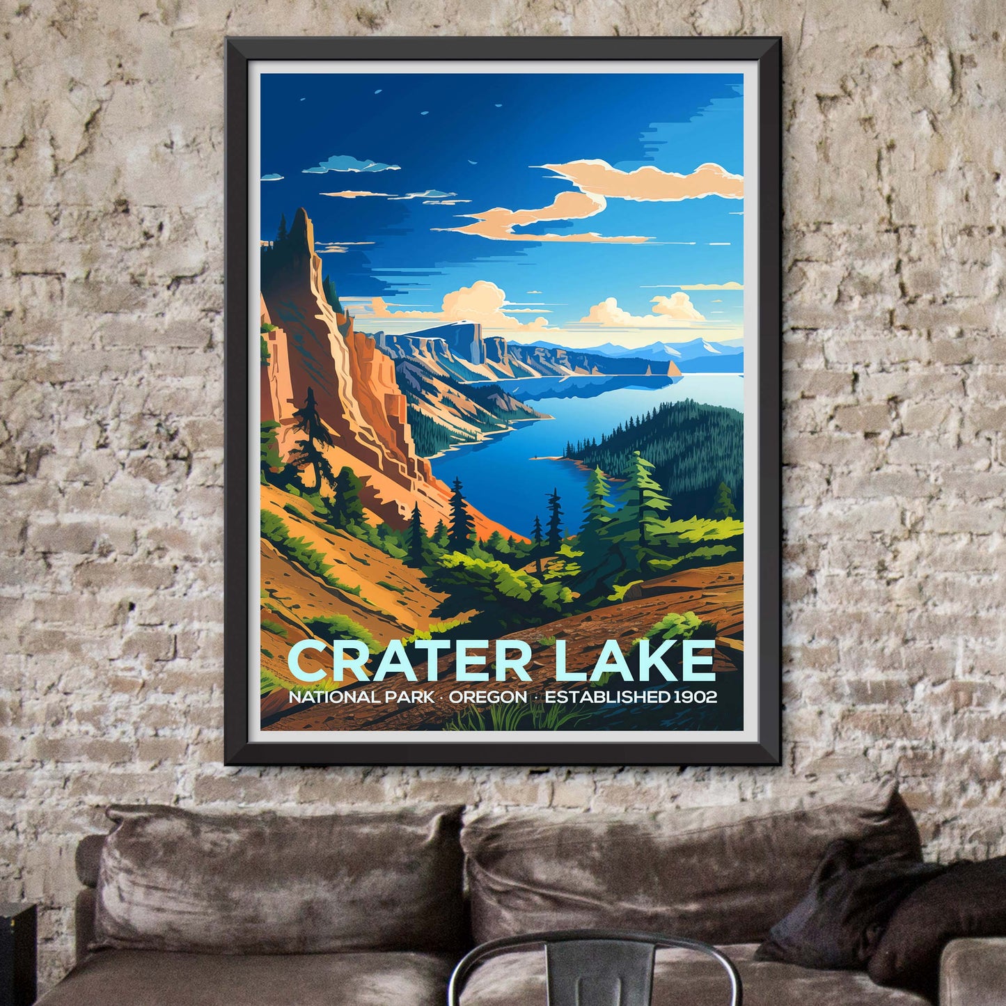 Crater Lake National Park, Oregon Travel Poster Print