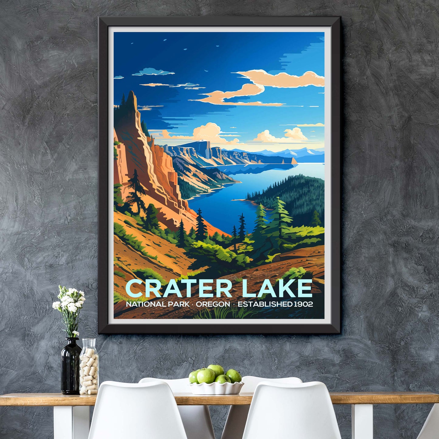 Crater Lake National Park, Oregon Travel Poster Print