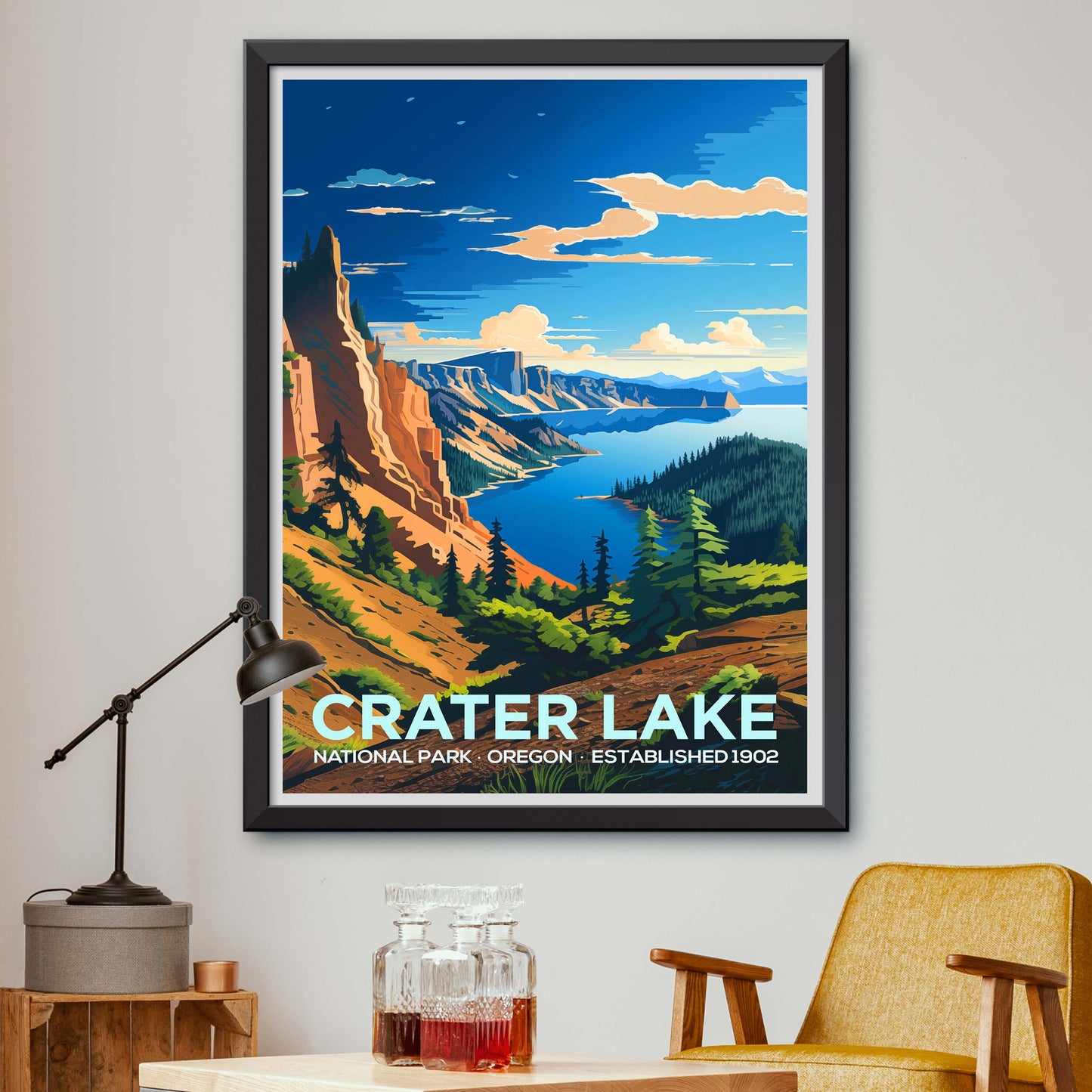 Crater Lake National Park, Oregon Travel Poster Print