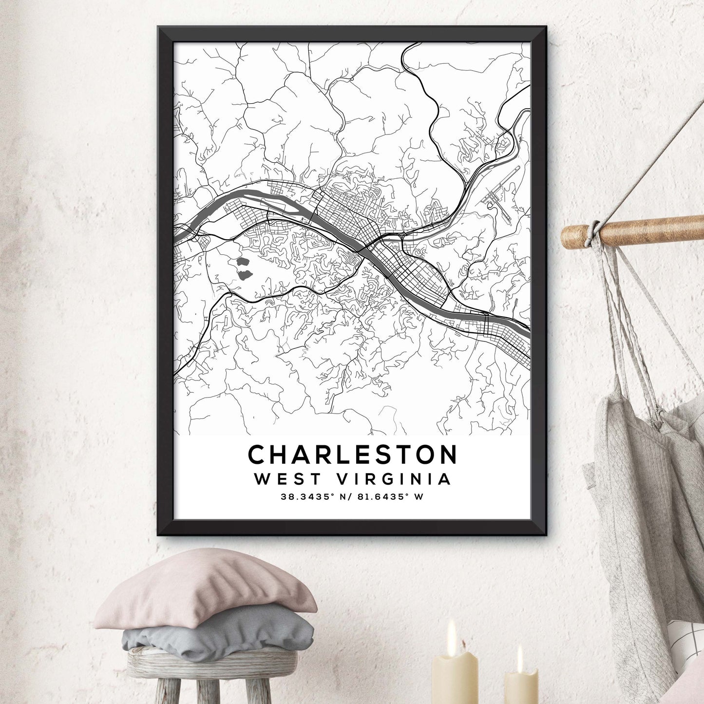 Charleston, West-Virginia Map Print