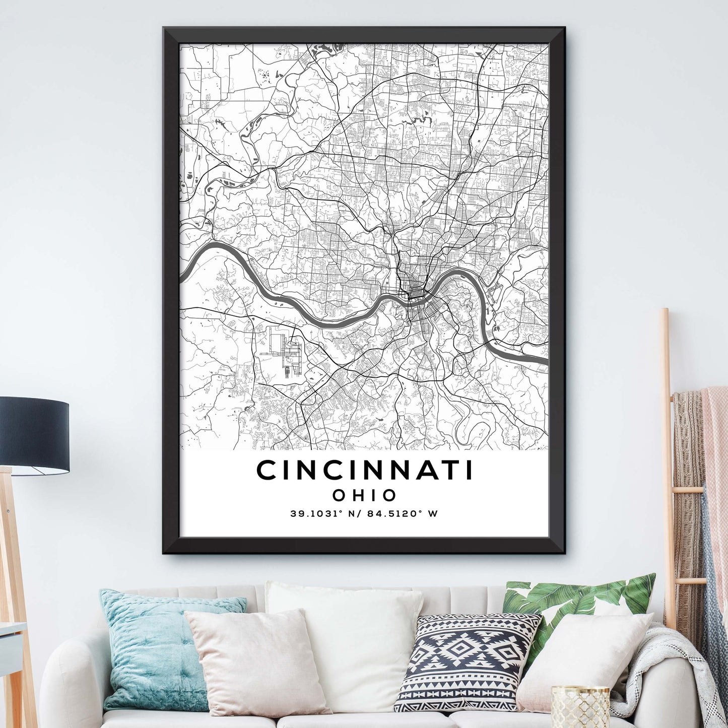 Cincinnati, Ohio Map Print