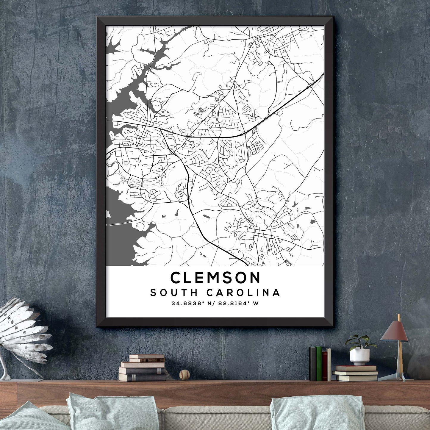Clemson, South Carolina Map Print