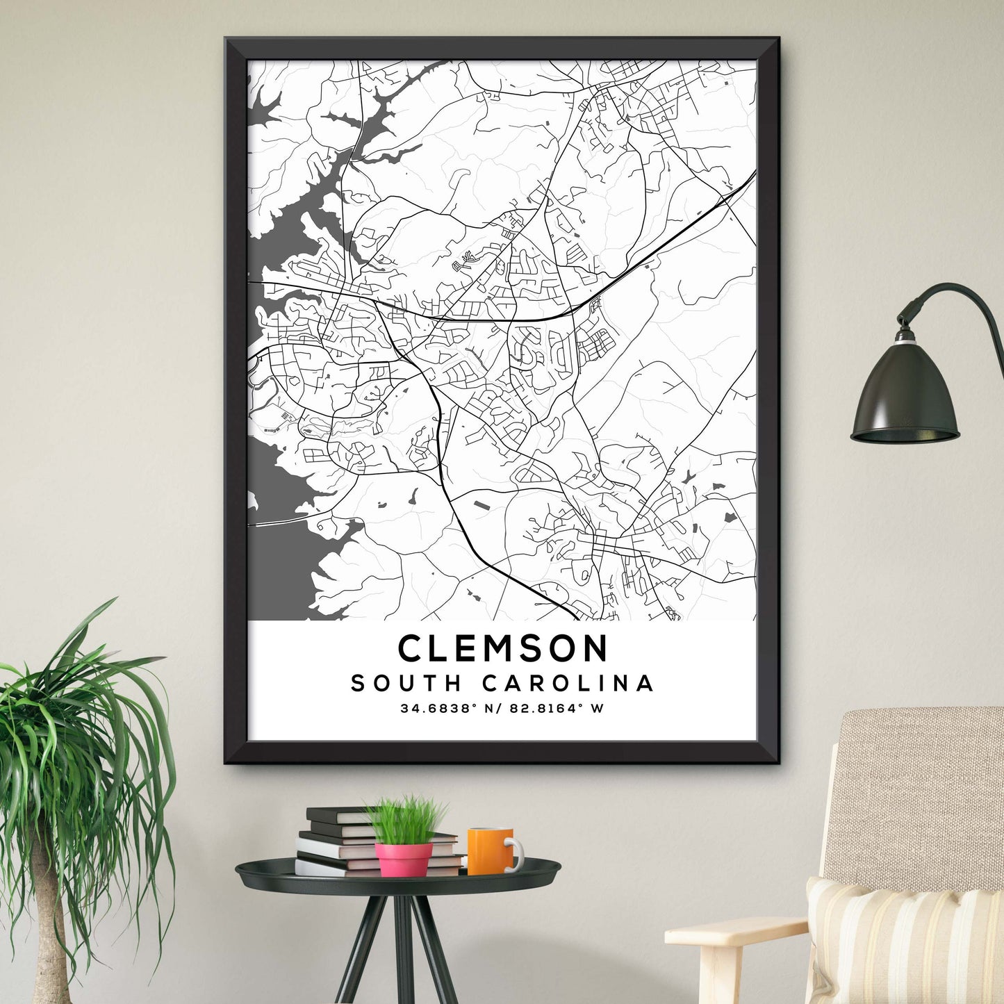 Clemson, South Carolina Map Print