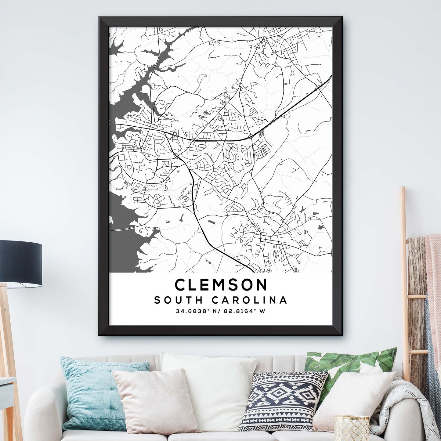 Clemson, South Carolina Map Print
