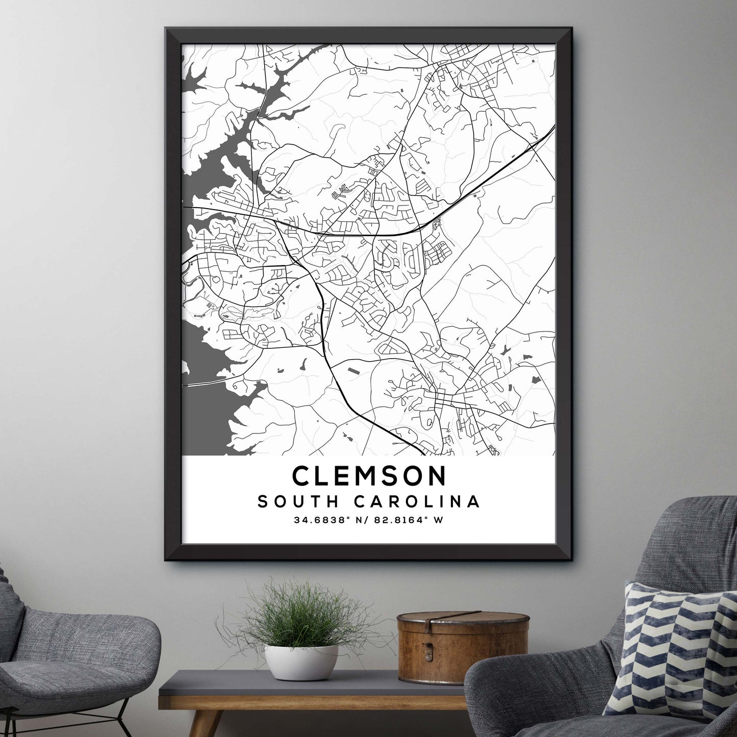 Clemson, South Carolina Map Print