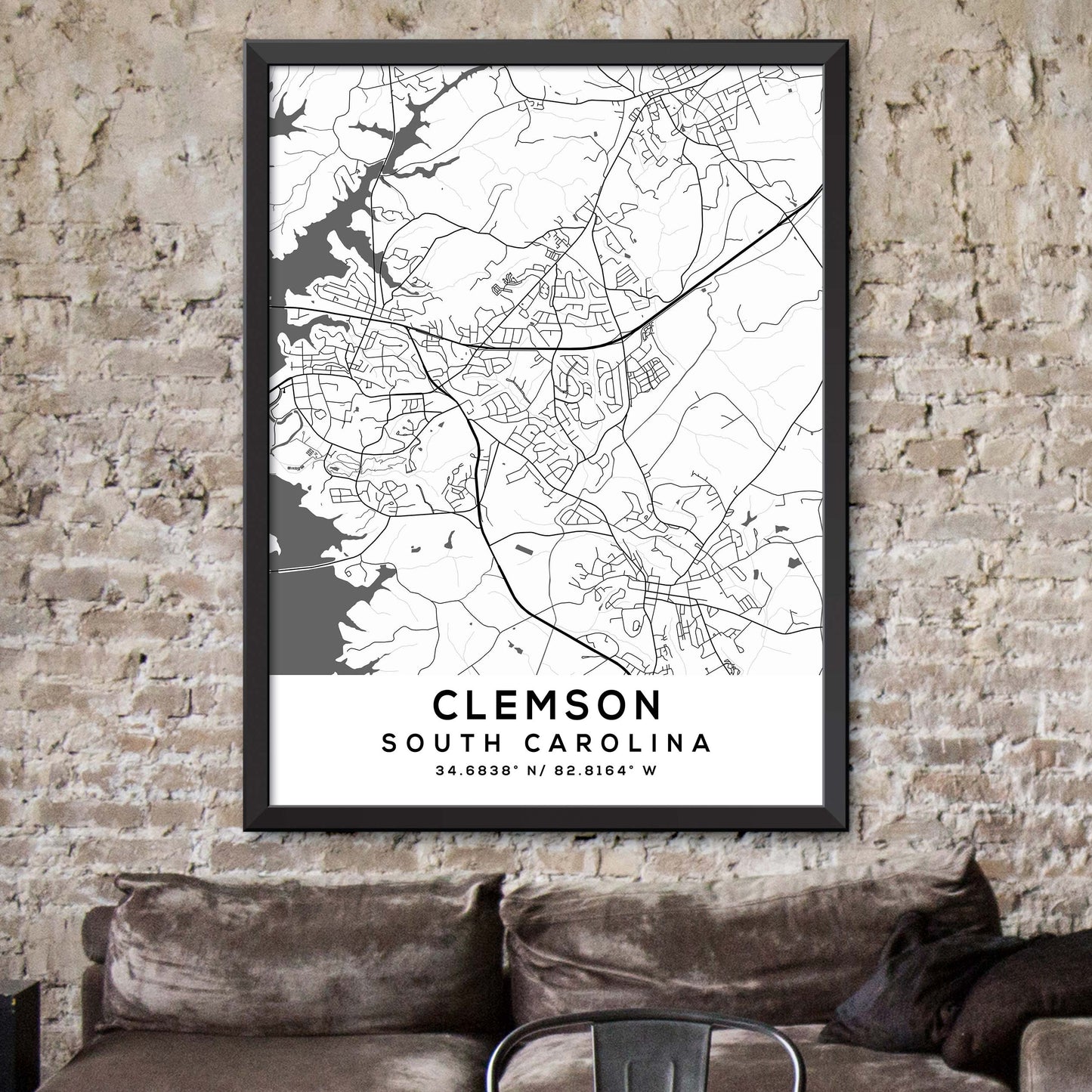 Clemson, South Carolina Map Print
