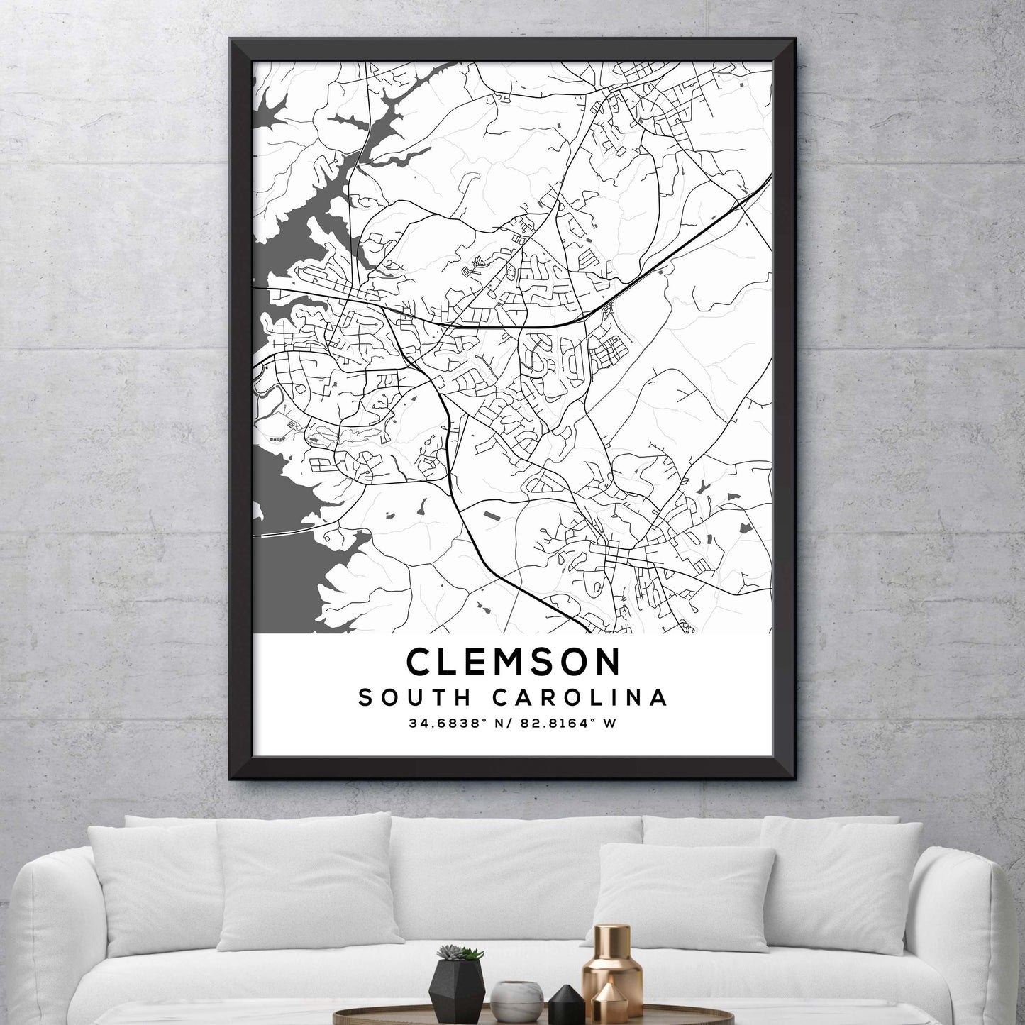 Clemson, South Carolina Map Print