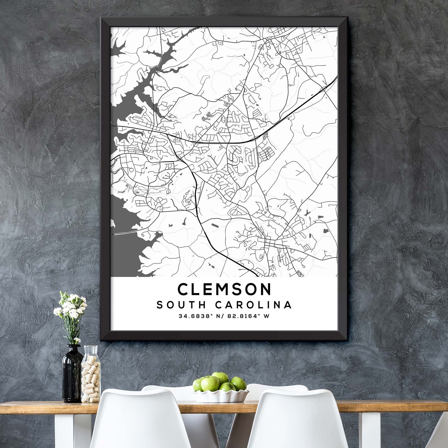 Clemson, South Carolina Map Print