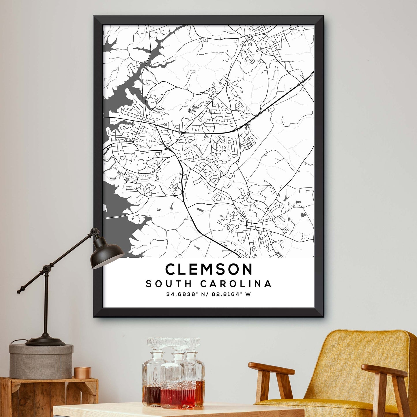 Clemson, South Carolina Map Print