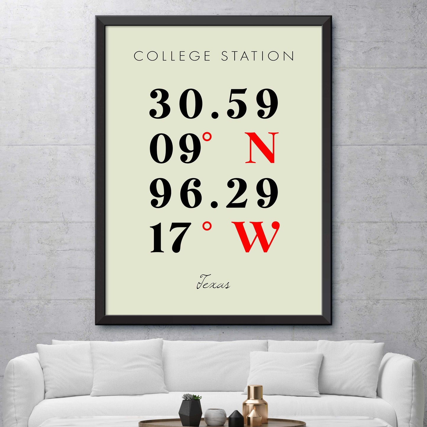 College Station, Texas Coordinate Map