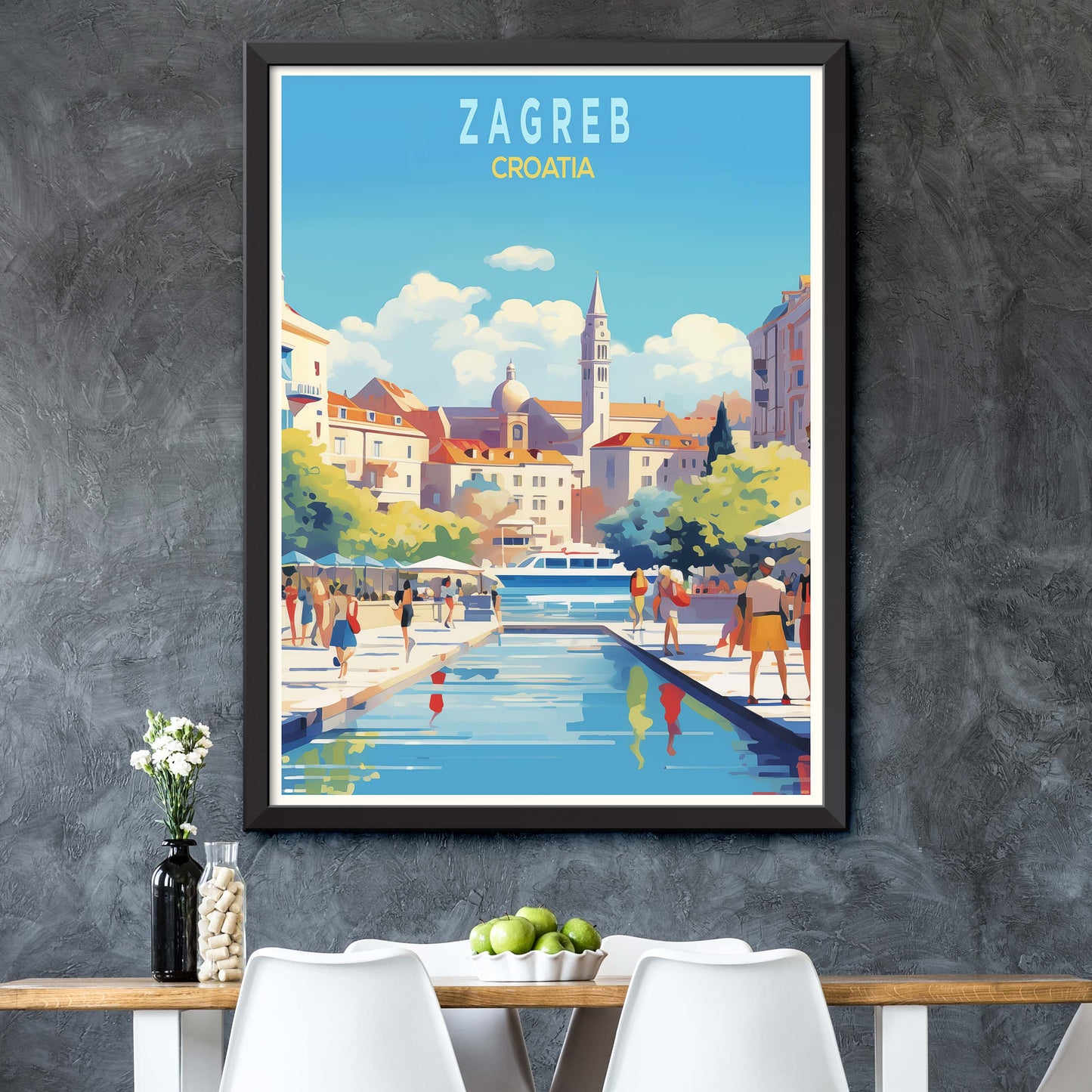Zagreb Print Zagreb Home Décor Art Print Zagreb Wall Art