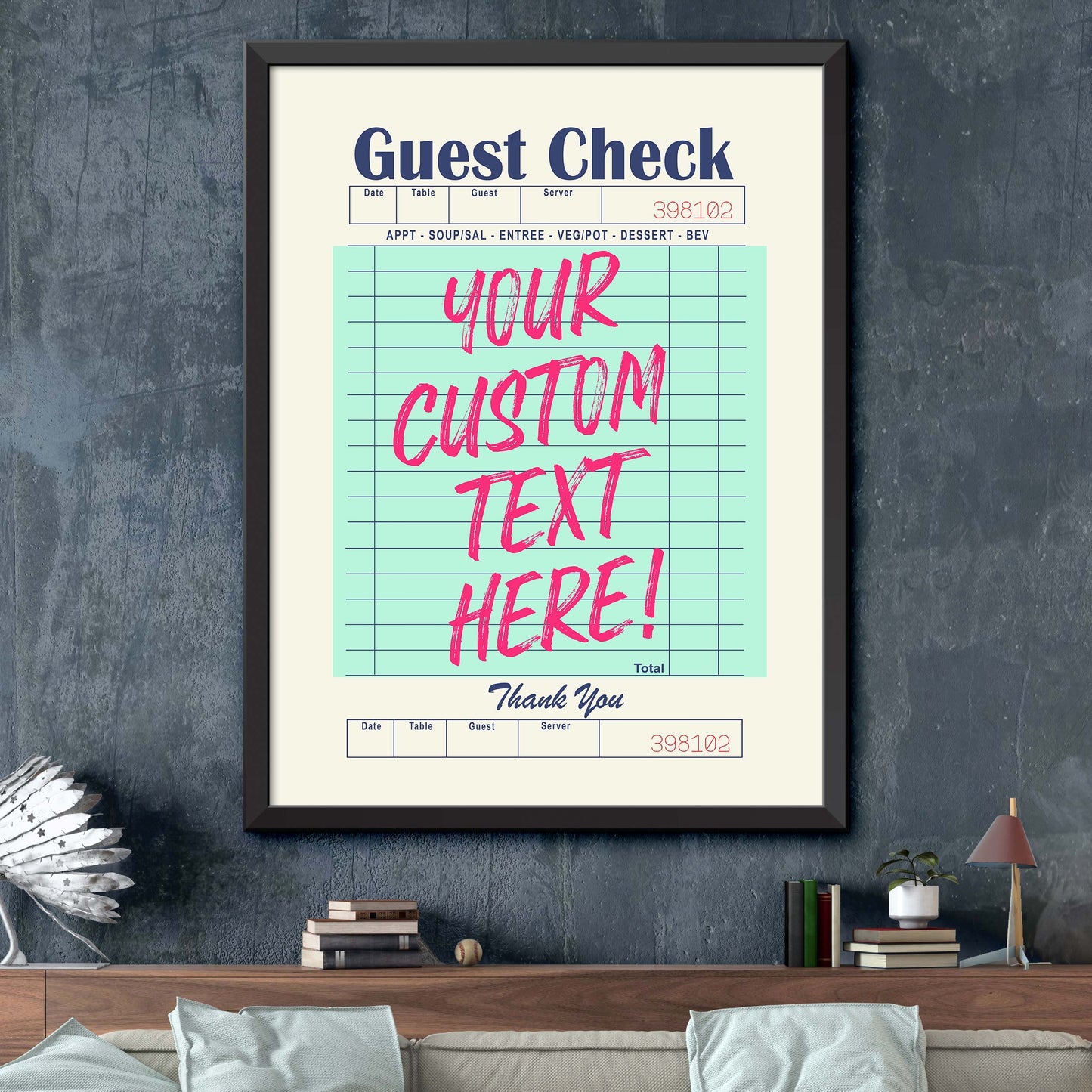 Customizable Guest Check Poster - Green