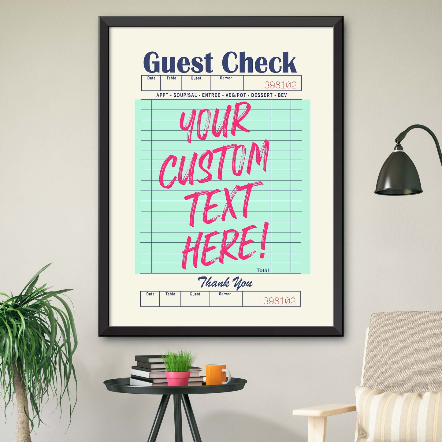 Customizable Guest Check Poster - Green
