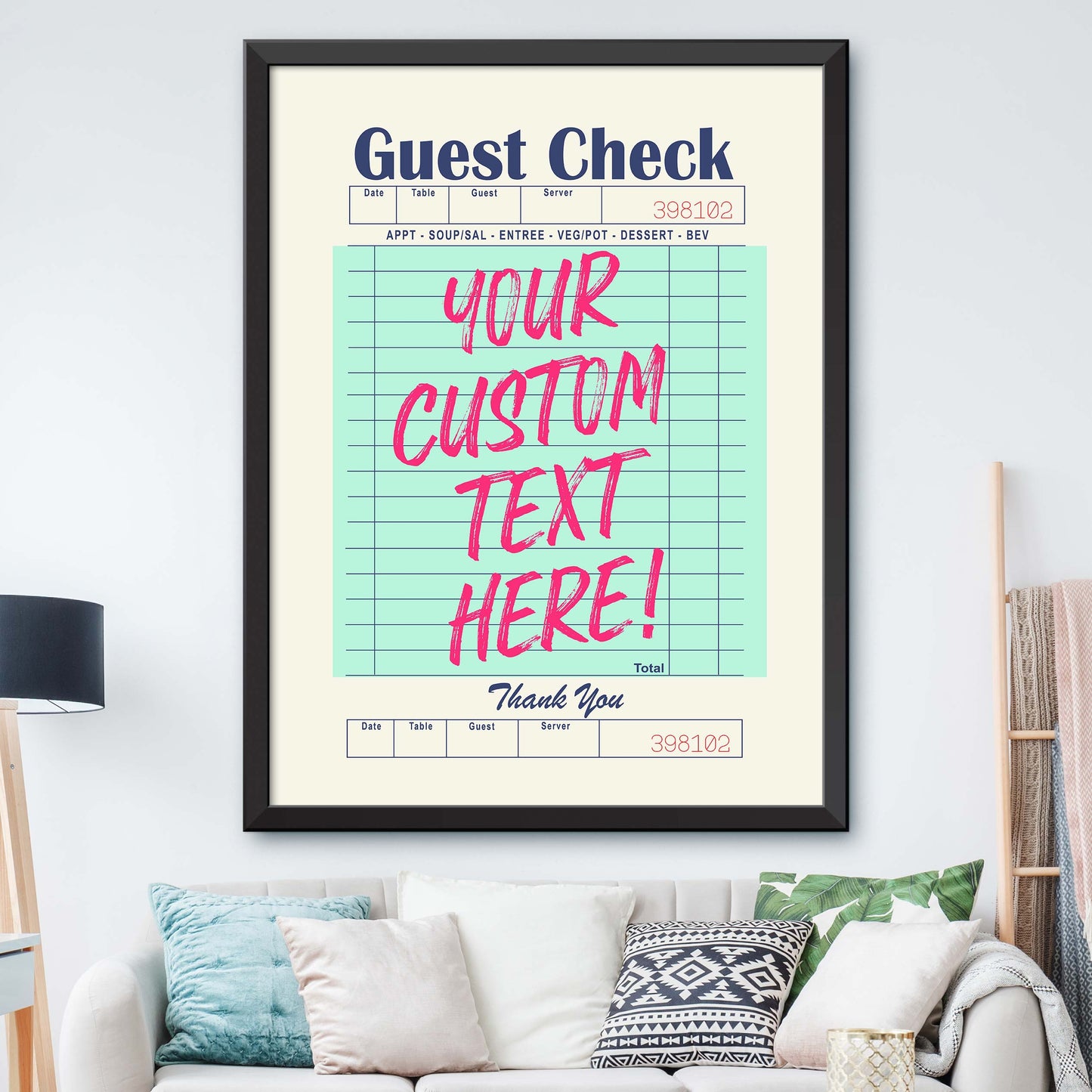 Customizable Guest Check Poster - Green