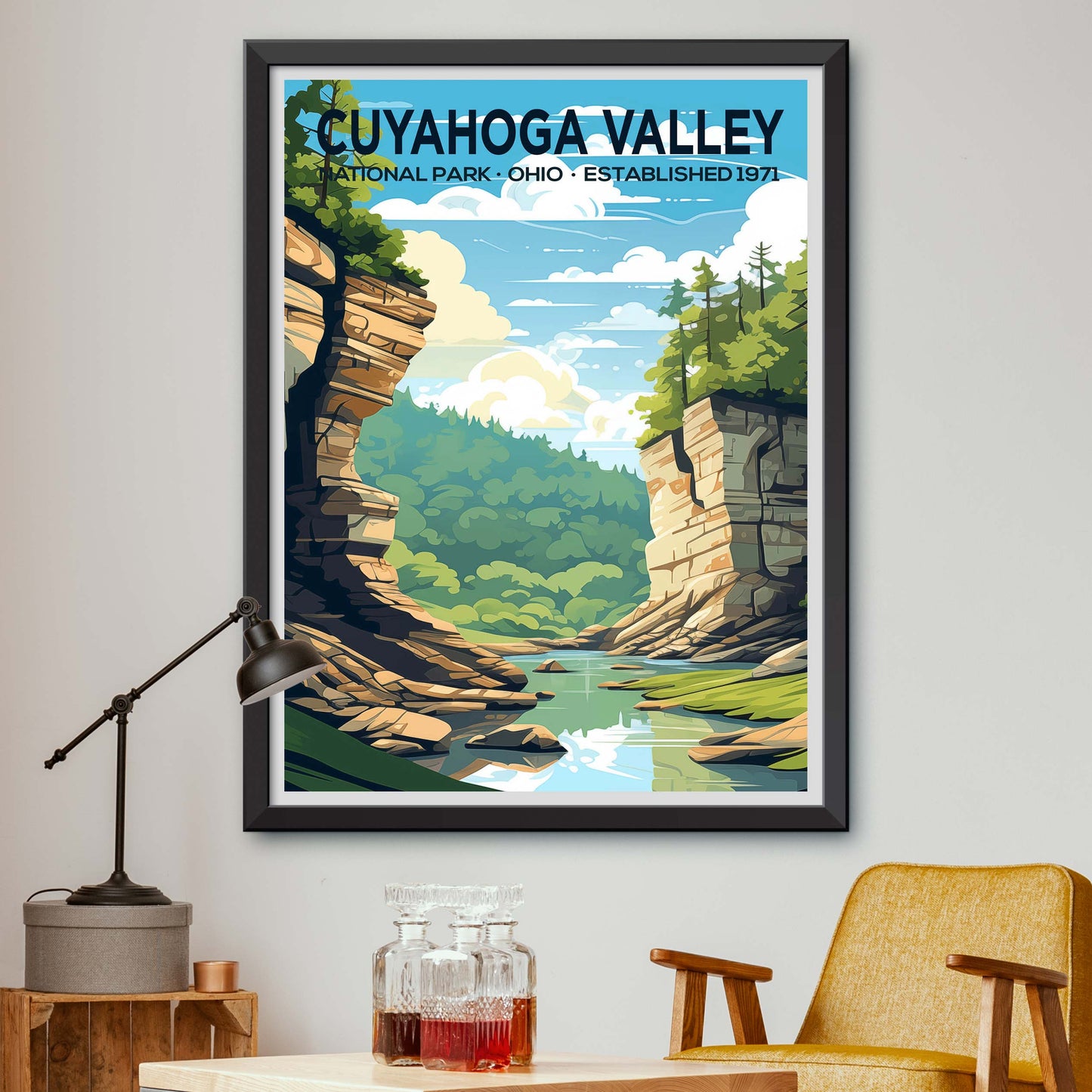 Cuyahoga Valley National Park Vintage-Style Travel Poster