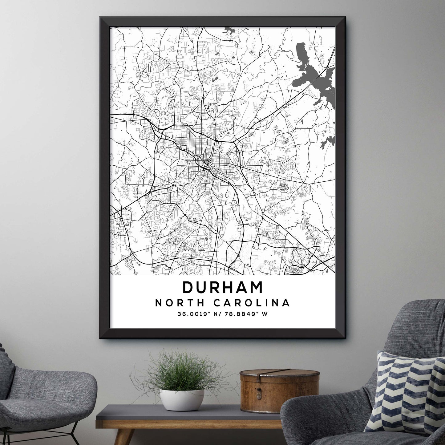 Durham, North Carolina Map Print