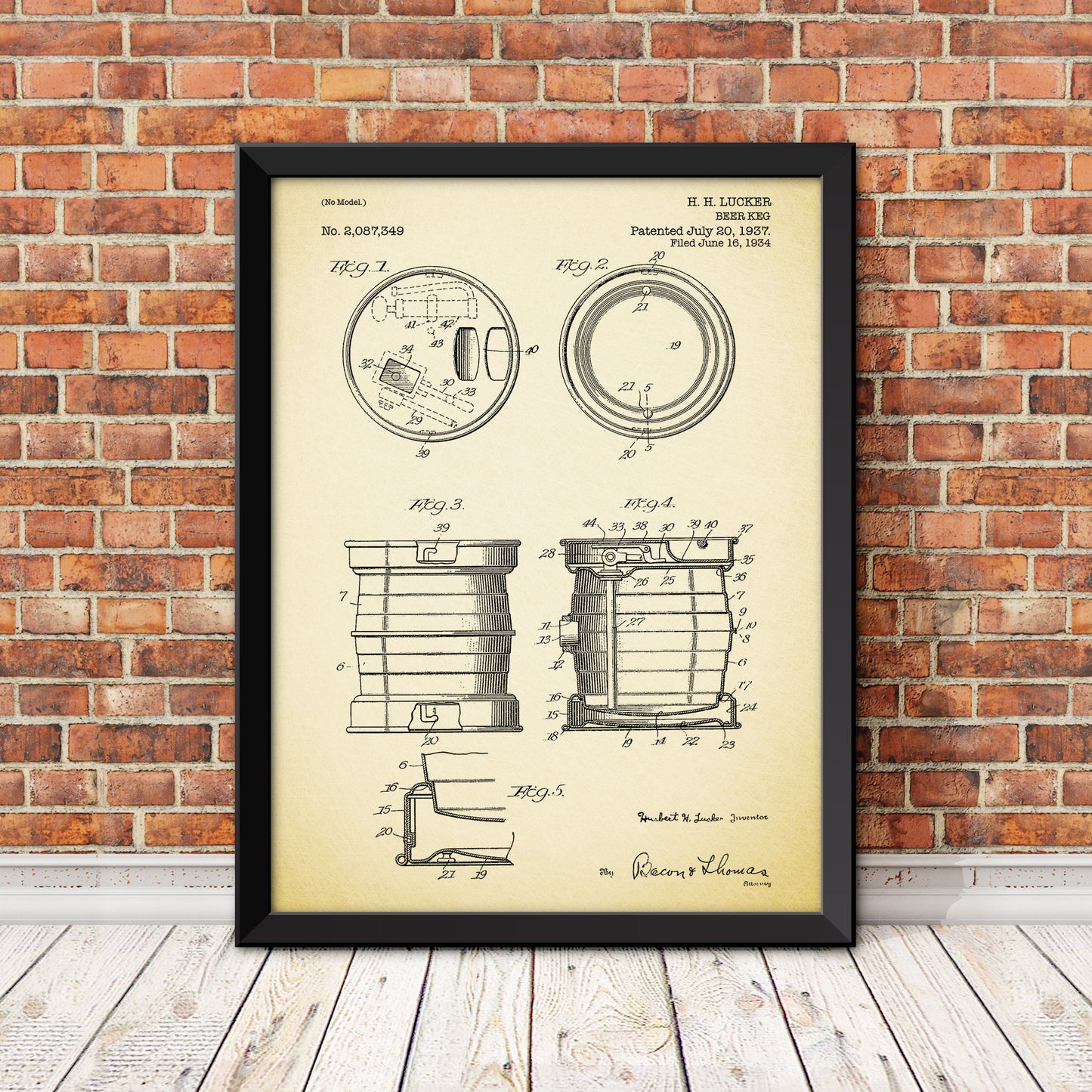 Beer Keg Patent Patent Print