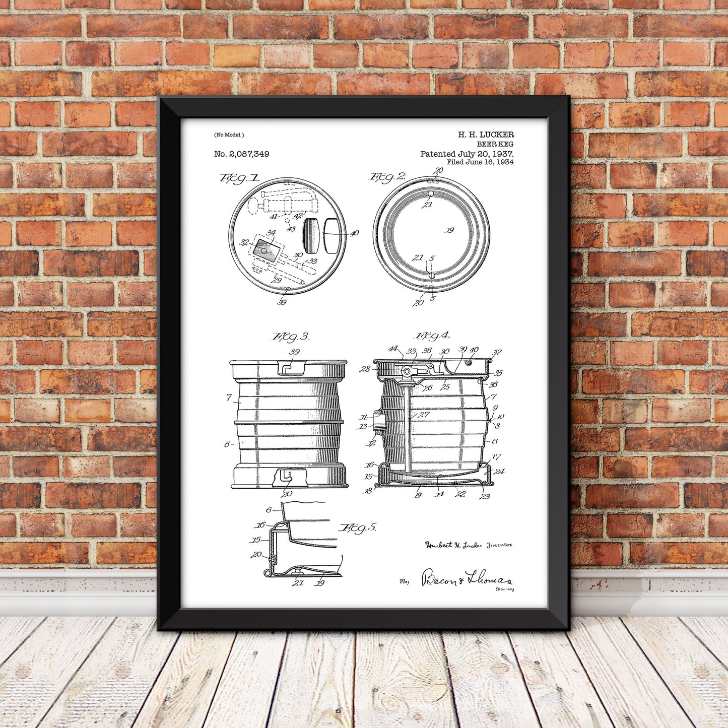 Beer Keg Patent Patent Print