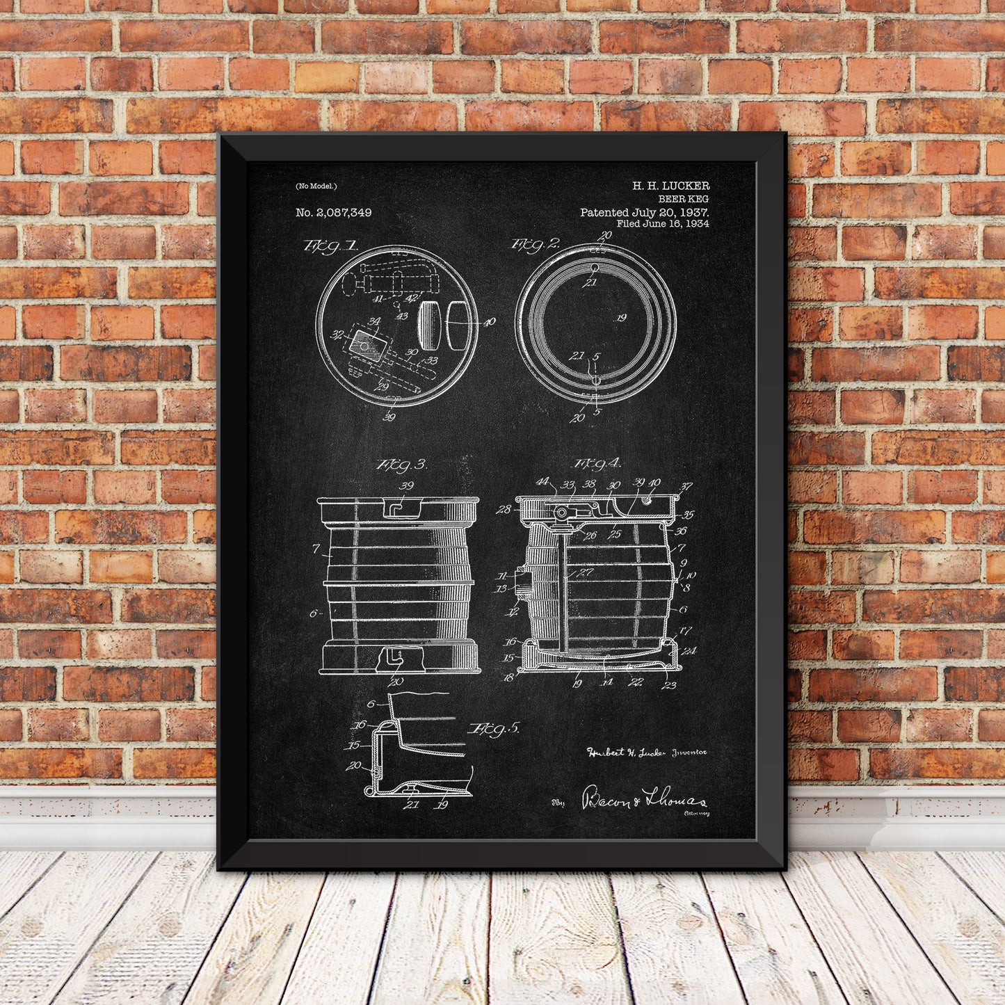 Beer Keg Patent Patent Print
