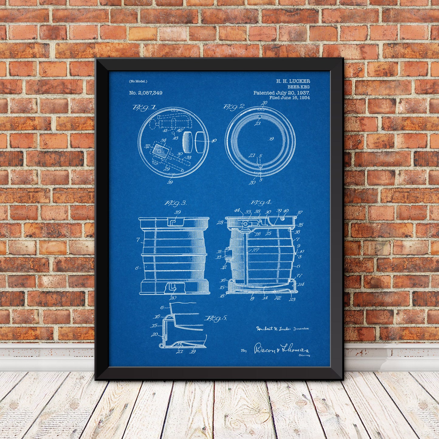 Beer Keg Patent Patent Print
