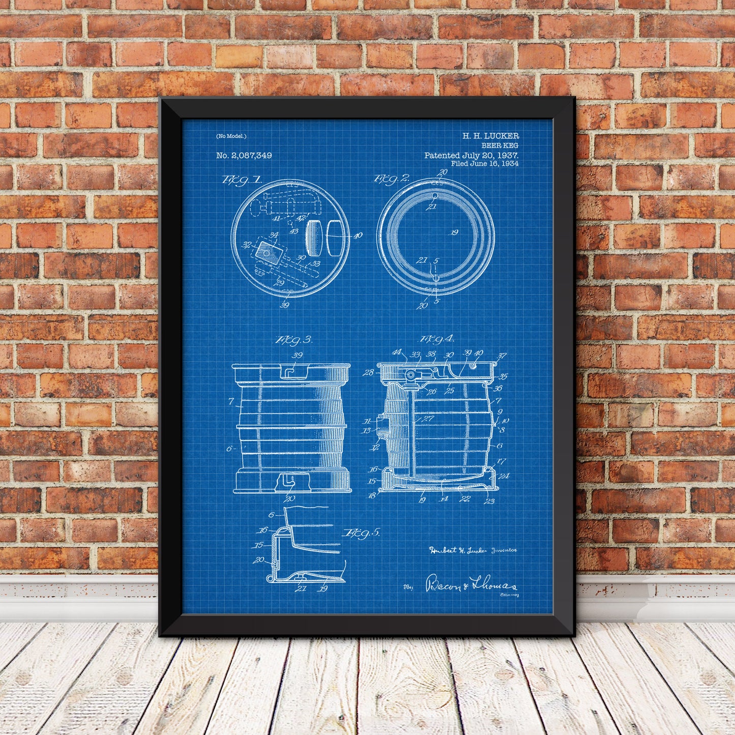 Beer Keg Patent Patent Print