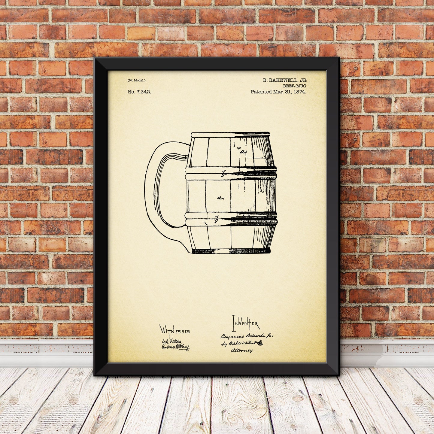 Beer Mug Patent Patent Print