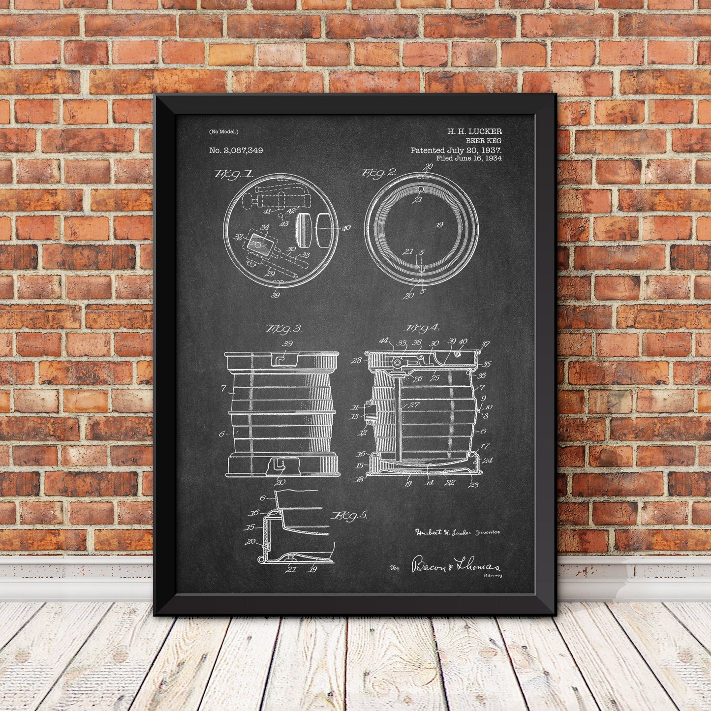 Beer Keg Patent Patent Print