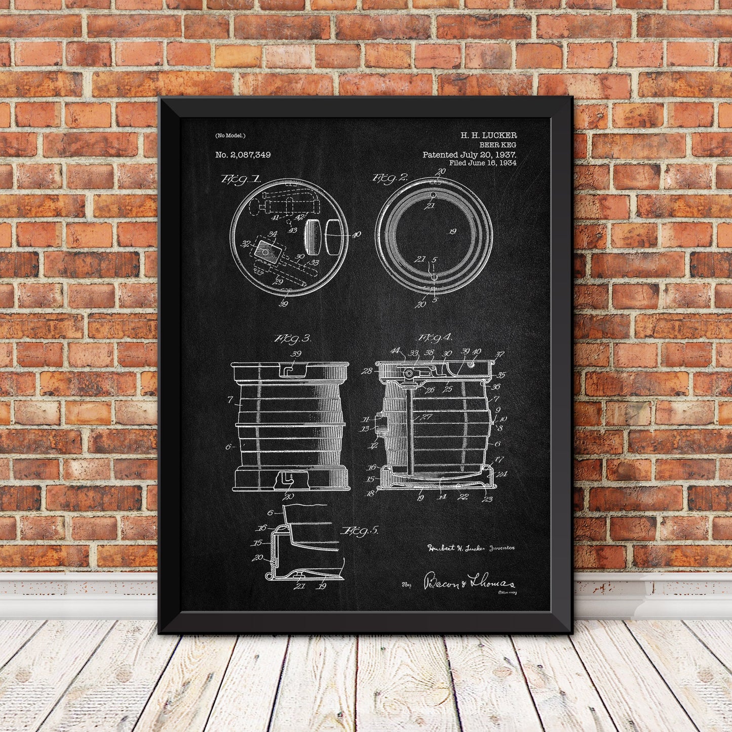 Beer Keg Patent Patent Print