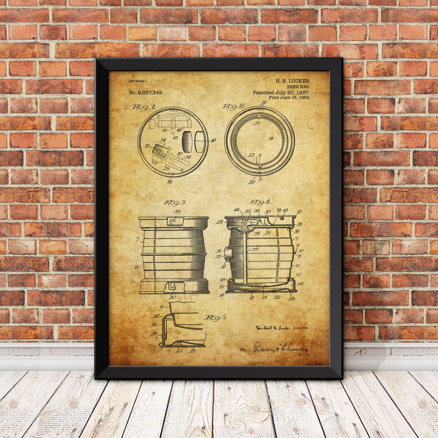 Beer Keg Patent Patent Print
