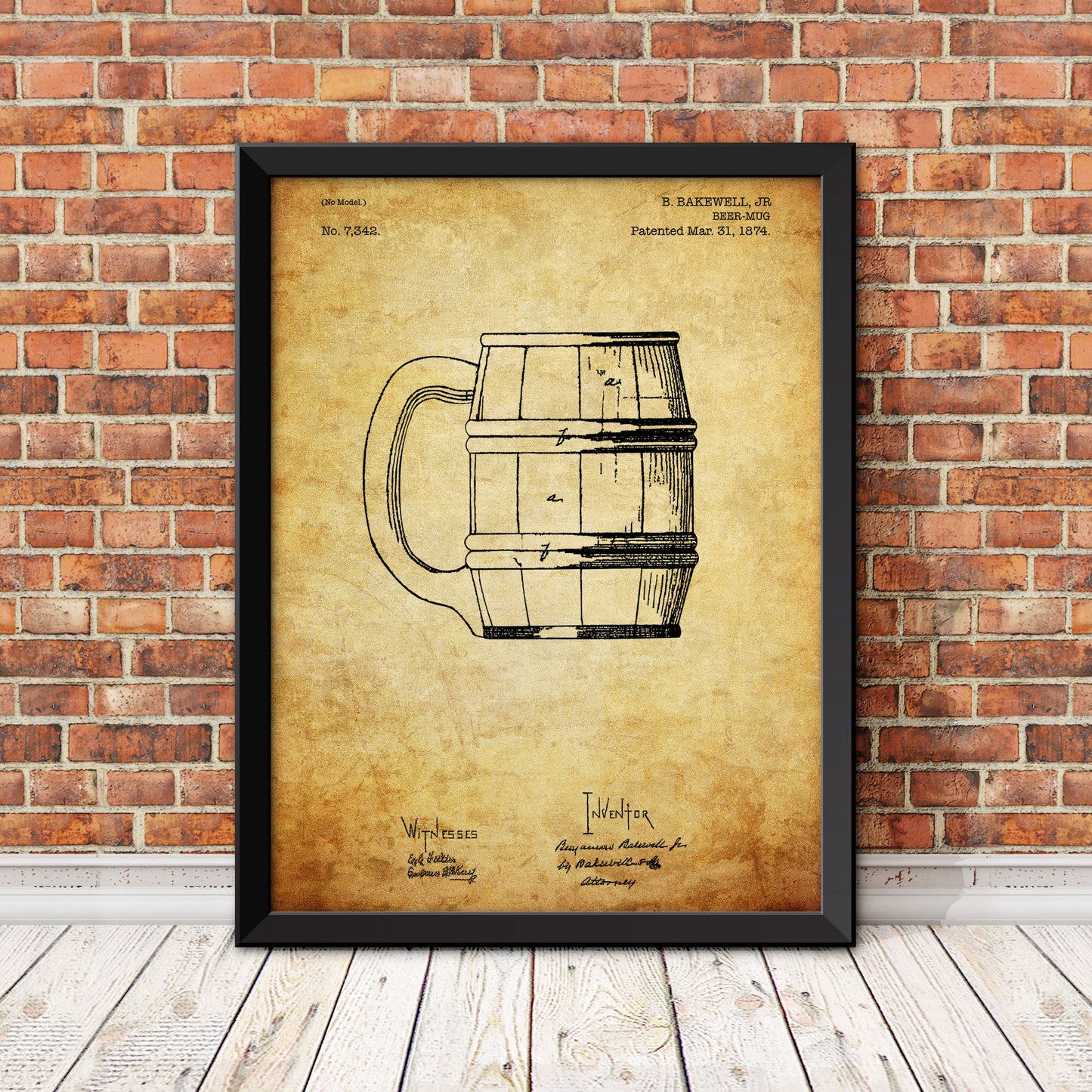 Beer Mug Patent Patent Print