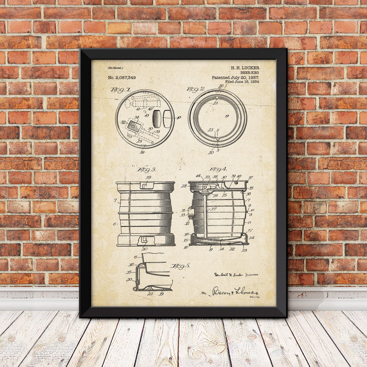 Beer Keg Patent Patent Print