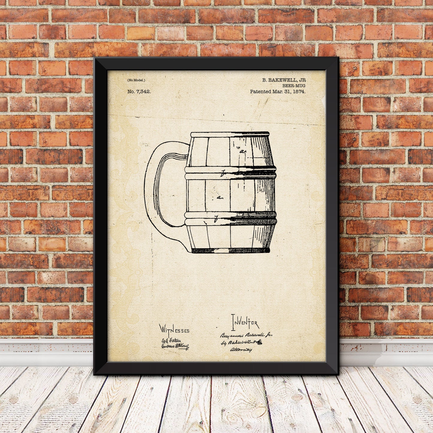 Beer Mug Patent Patent Print