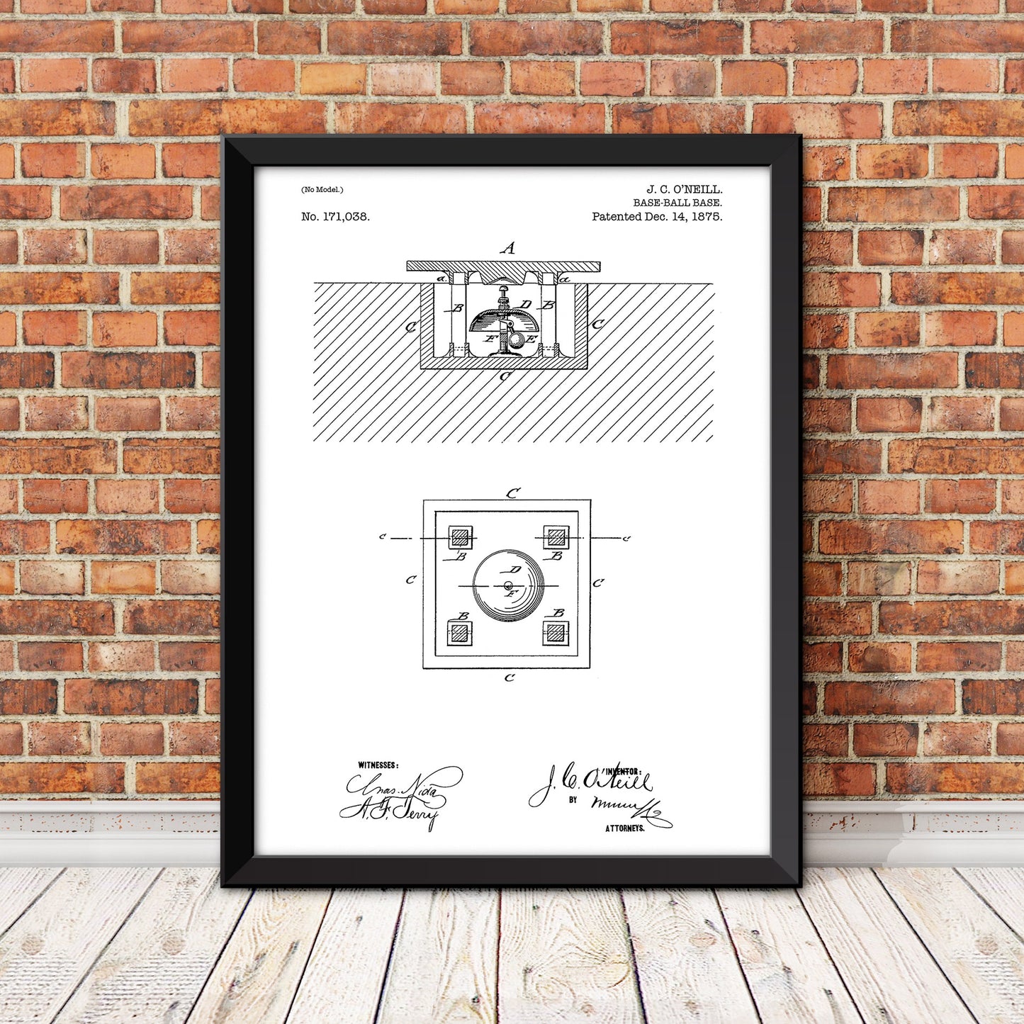Baseball Base Patent Print